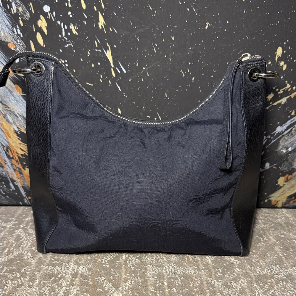 Salvatore Ferragamo Black Nylon and Leather Hobo Bag